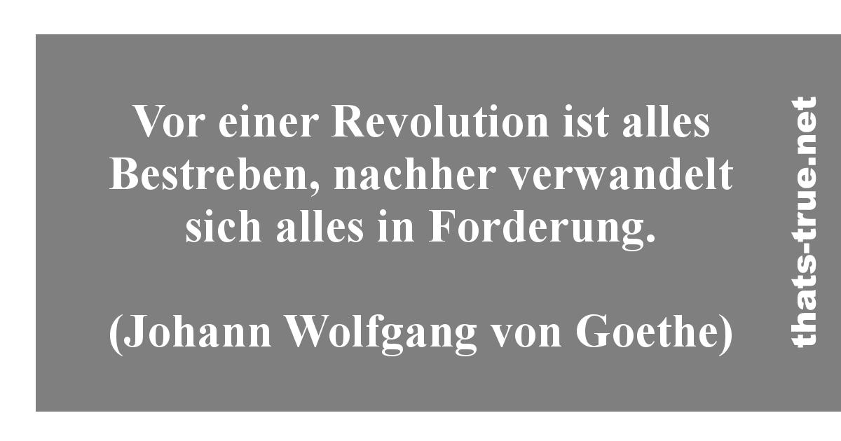 Vor einer Revolution ist alles Bestreben, nachher verwandelt sich alles in Forderung.   (Johann Wolf